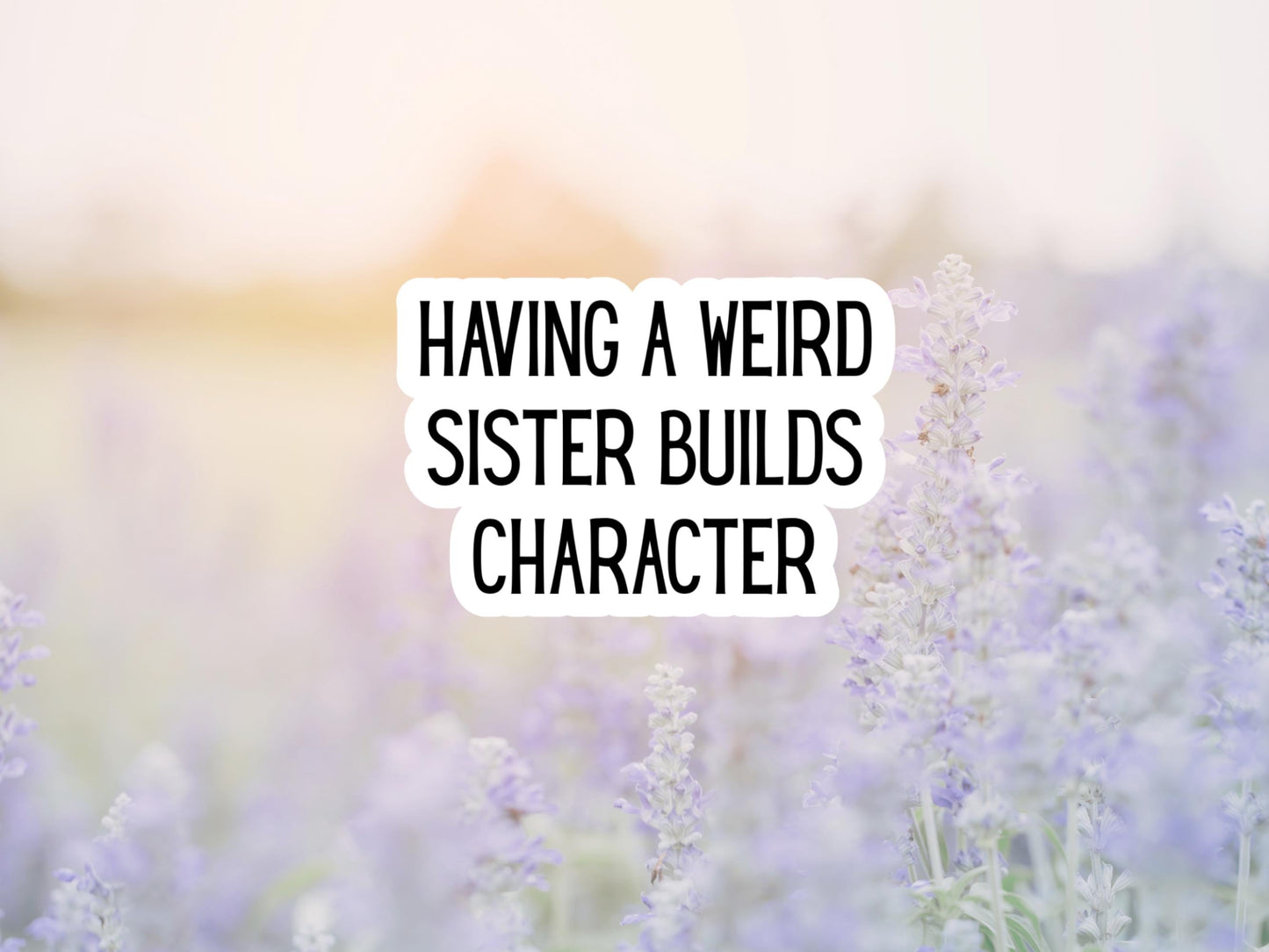 Having A Weird Sister Builds Character Sticker