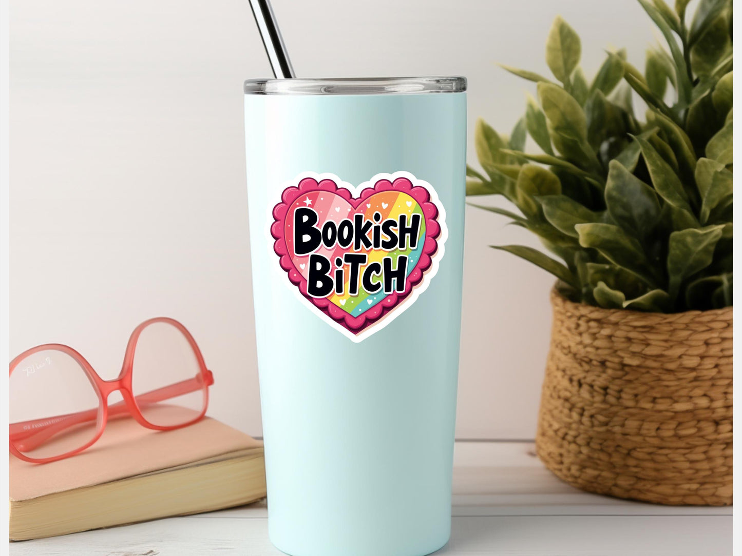 Bookish Bitch Heart Sticker