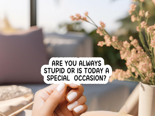 Are You Always Stupid Or Is Today A Special Occasion Sticker