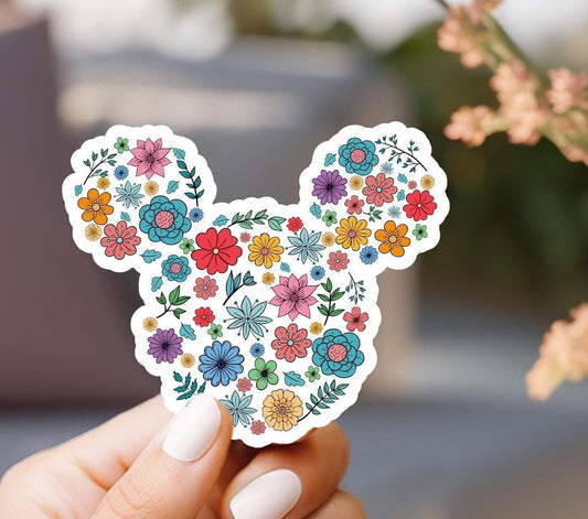 Floral Mouse Ears Sticker