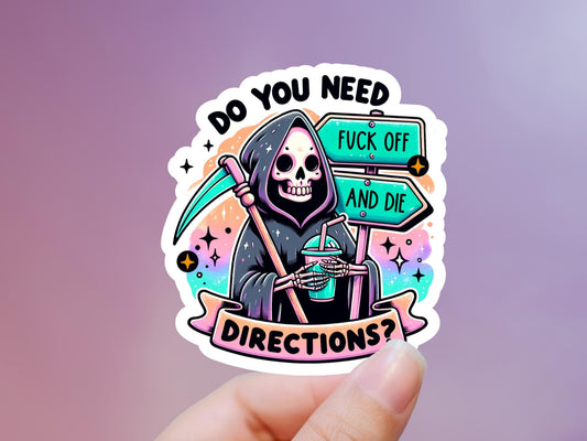 Do You Need Directions Skeleton Sticker