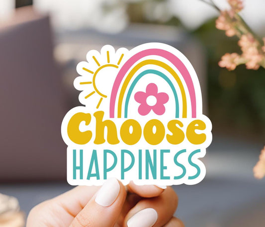 Retro Choose Happiness Sticker