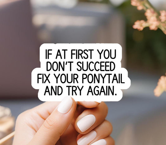 If At First You Don't Succeed Fix Your Ponytail And Try Again