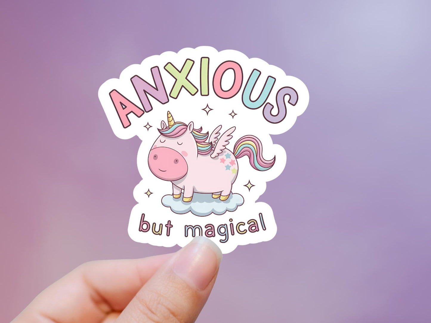 Anxious But Magical Unicorn Sticker