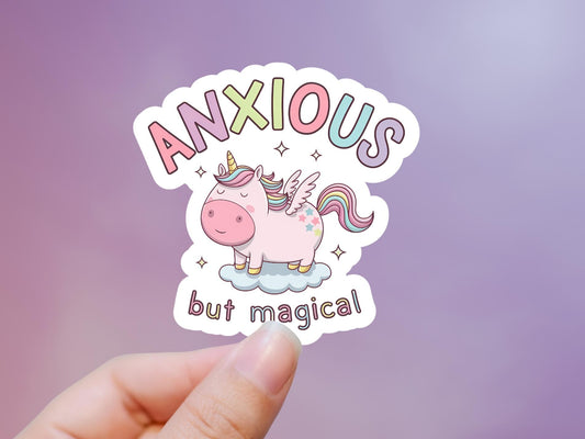 Anxious But Magical Unicorn Sticker