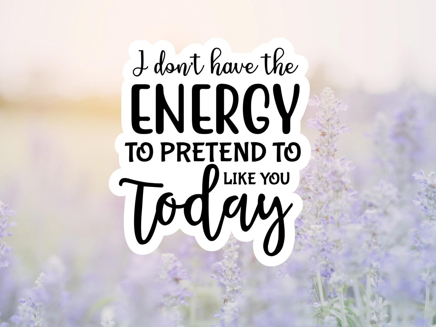 I Don't Have The Energy To Pretend To Like You Today Sticker