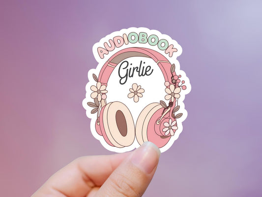 Audiobook Girlie Headphones Sticker