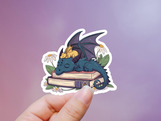 Sleeping Dragon Fantasy Book Sticker