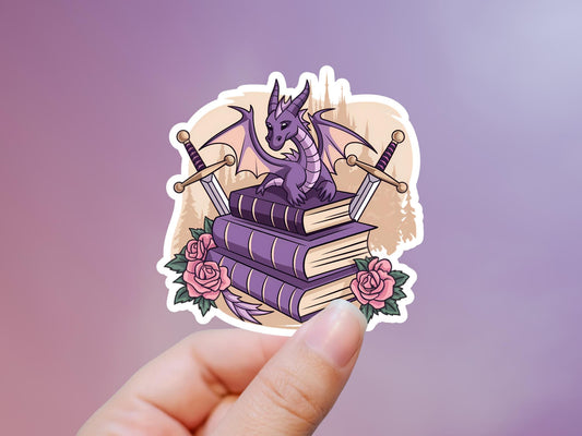 Purple Dragon Book Sticker