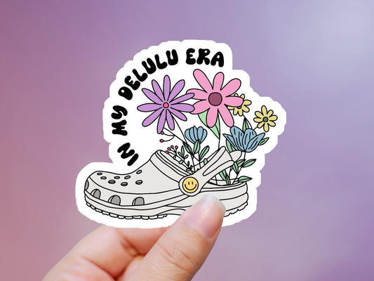 Delulu Era Crocs With Flowers Sticker