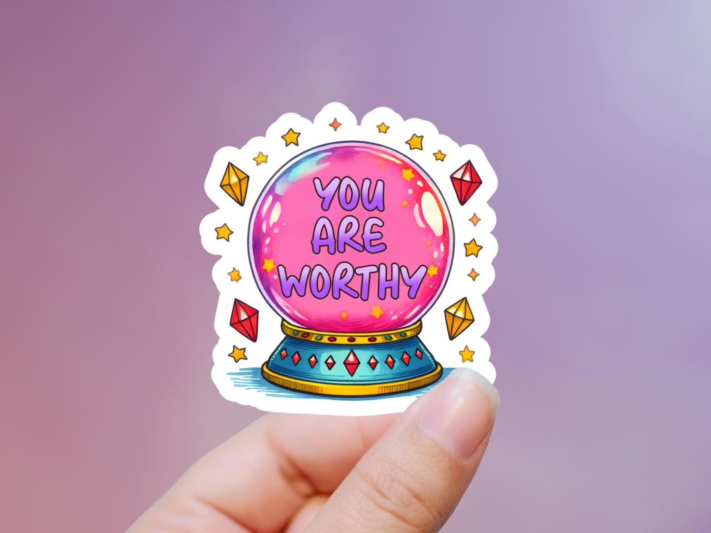 You Are Worthy Globe Sticker