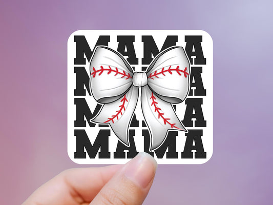 Baseball Mama Bow Sticker