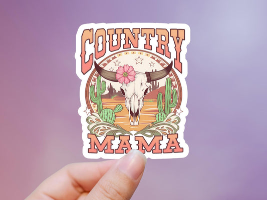 Country Mama Western Longhorn Sticker