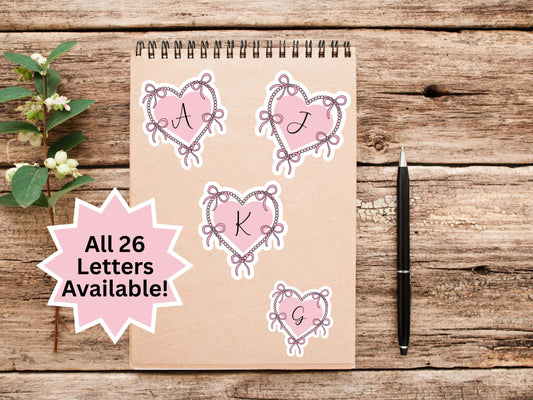 Pink Coquette Bow Alphabet Stickers