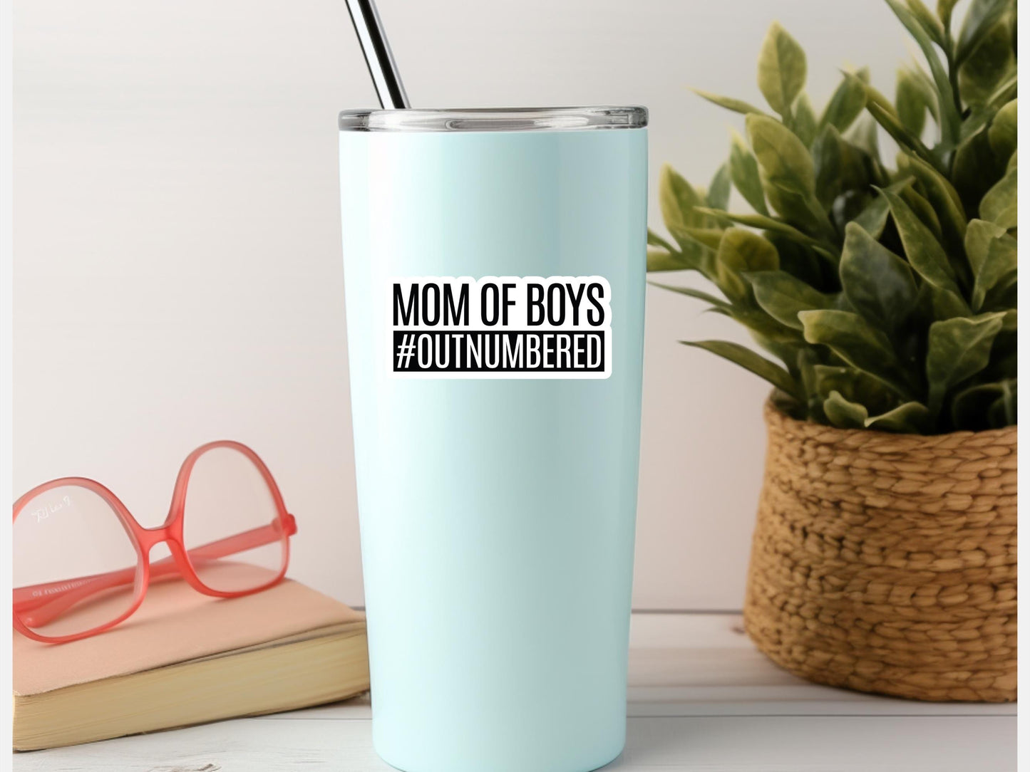 Mom Of Boys #outnumbered Sticker