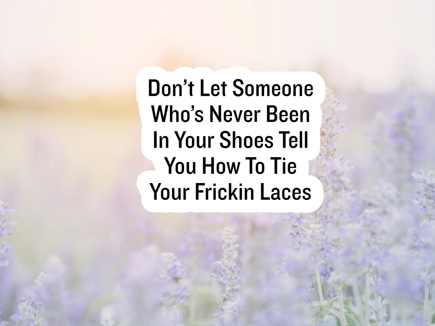 Don't Let Someone Who's Never Been In Your Shoes Tell You How To Tie Your Frickin Laces Sticker