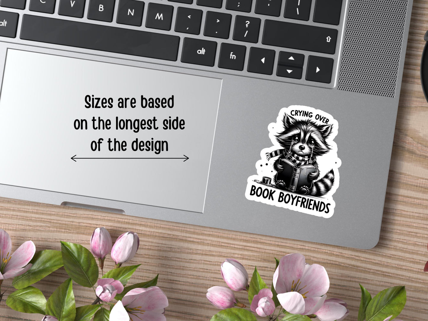 Crying Over Book Boyfriends Raccoon Sticker