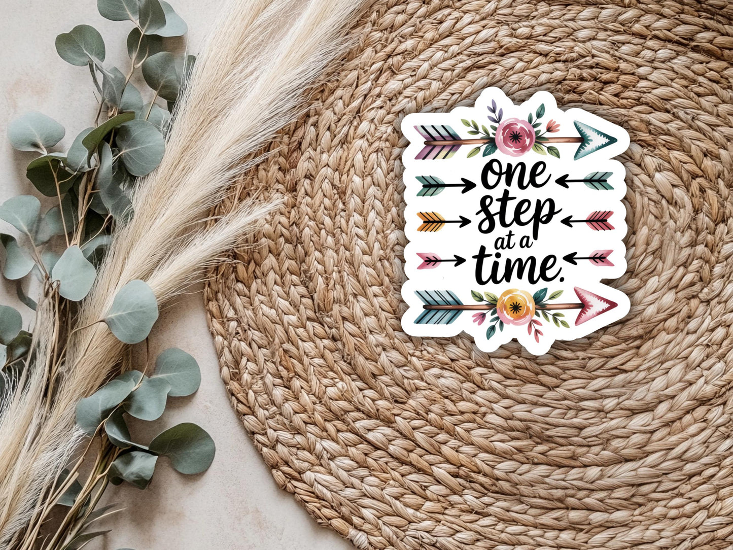 One Step At A Time Arrows Sticker