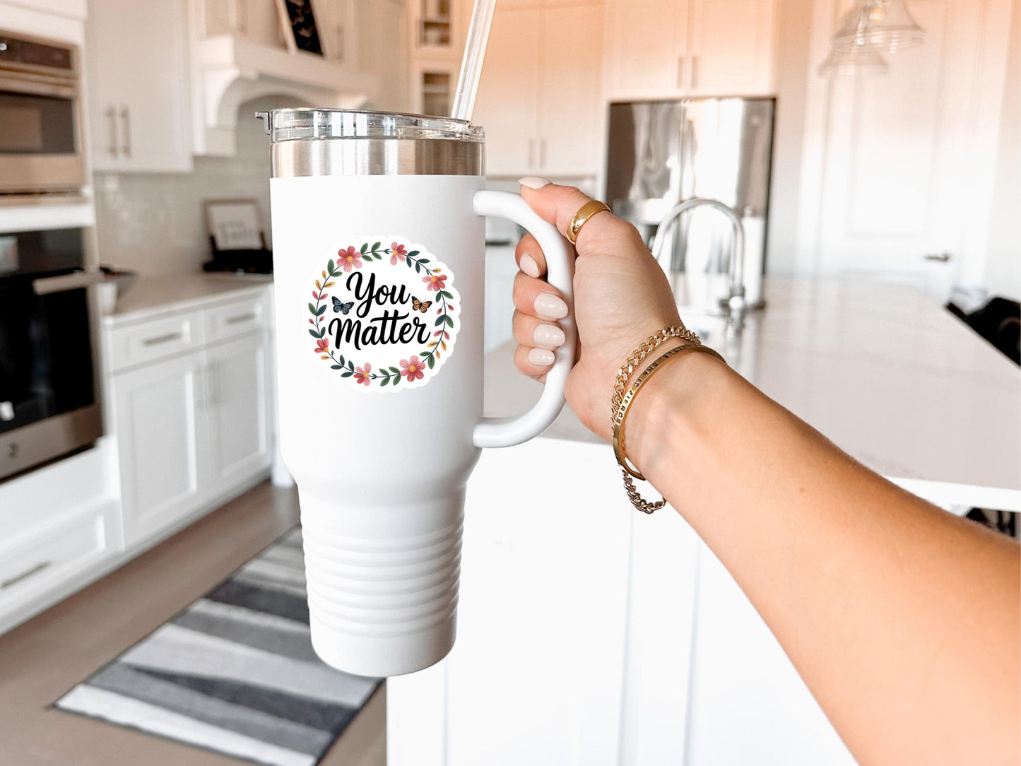 You Matter Floral & Butterflies Sticker