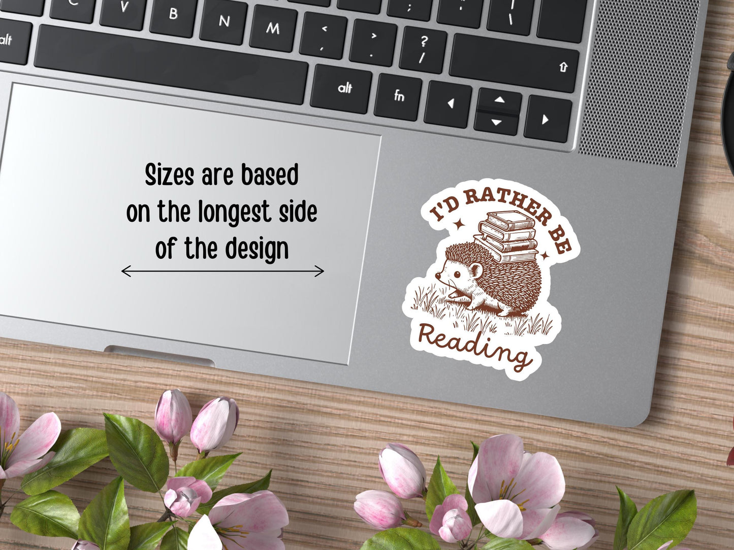I'd Rather Be Reading Hedgehog With Books Sticker