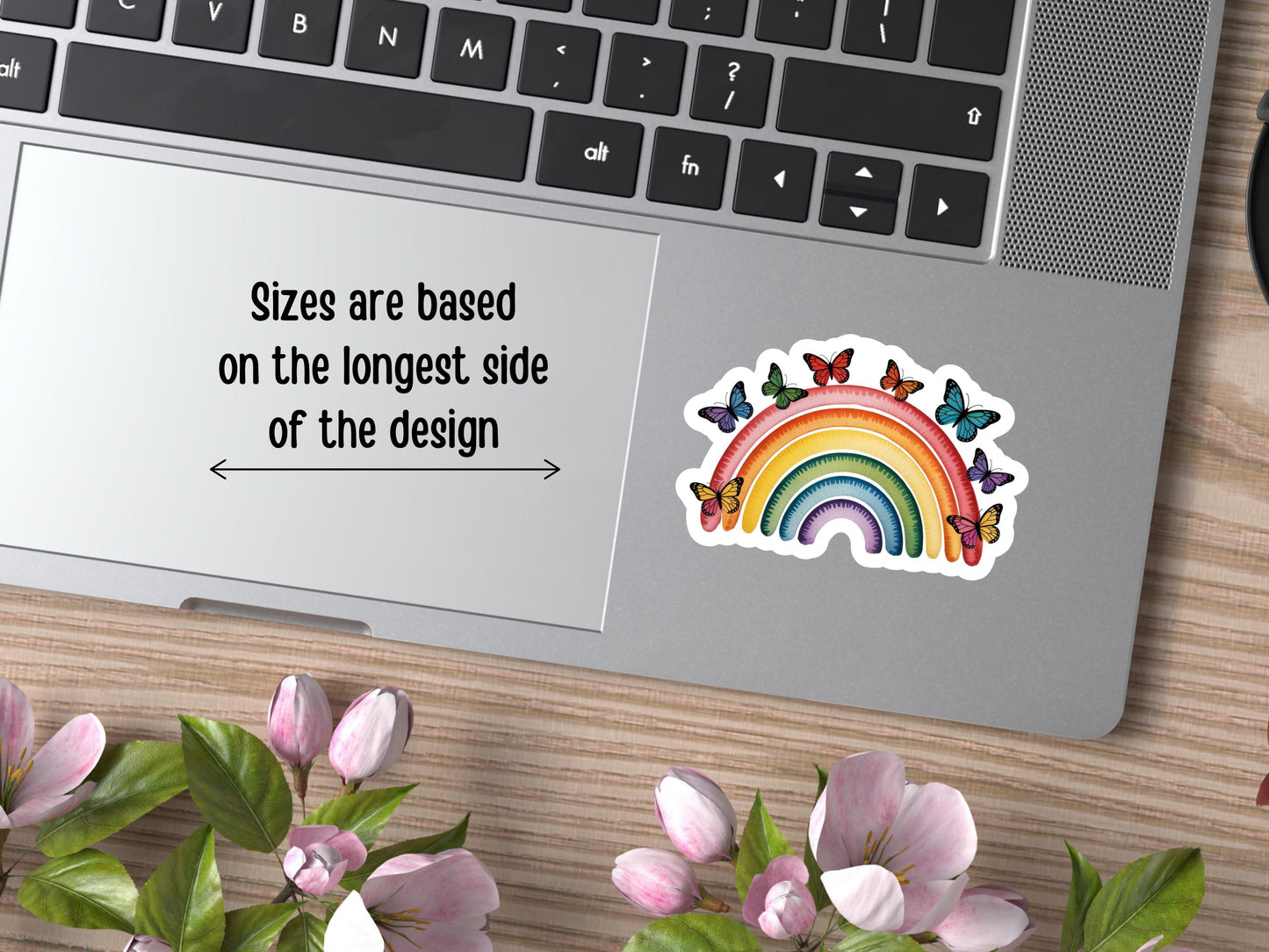 Colorful Rainbow and Butterflies Sticker