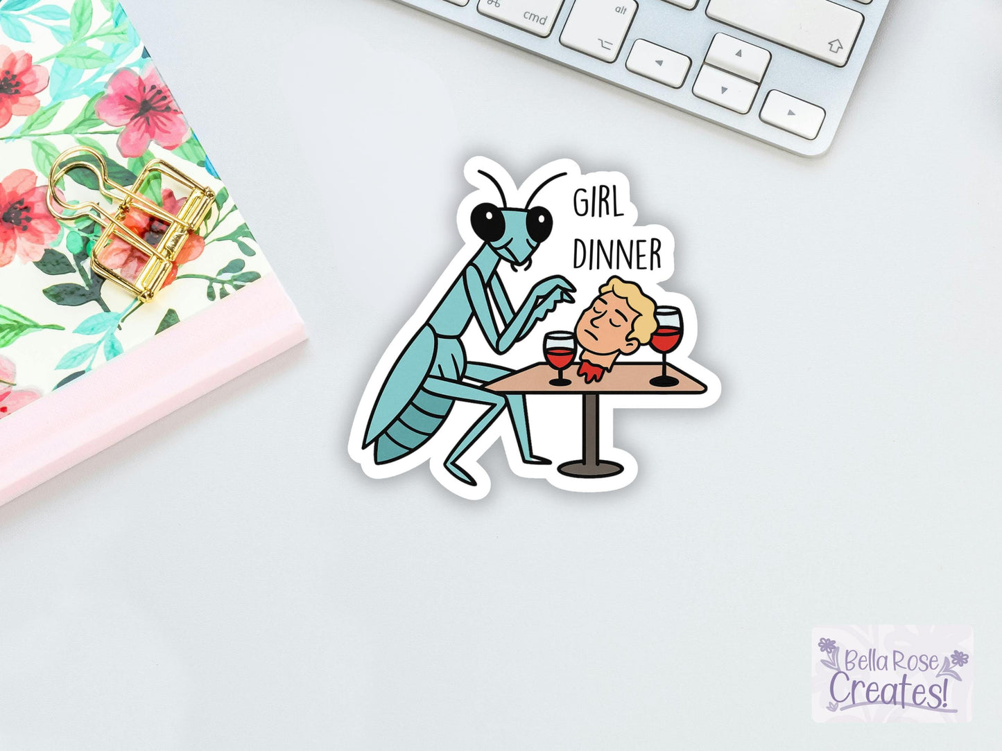 Girl Dinner Praying Mantis Sticker