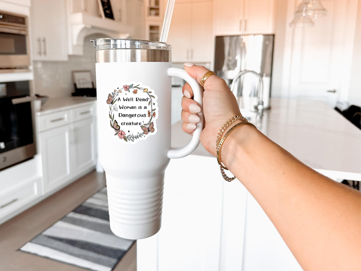 A Well Read Woman Is A Dangerous Creature Butterfly Sticker