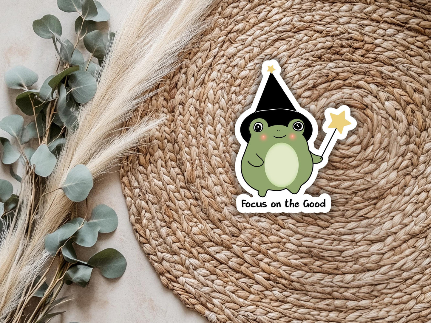 Focus On The Good Wizard Frog Sticker