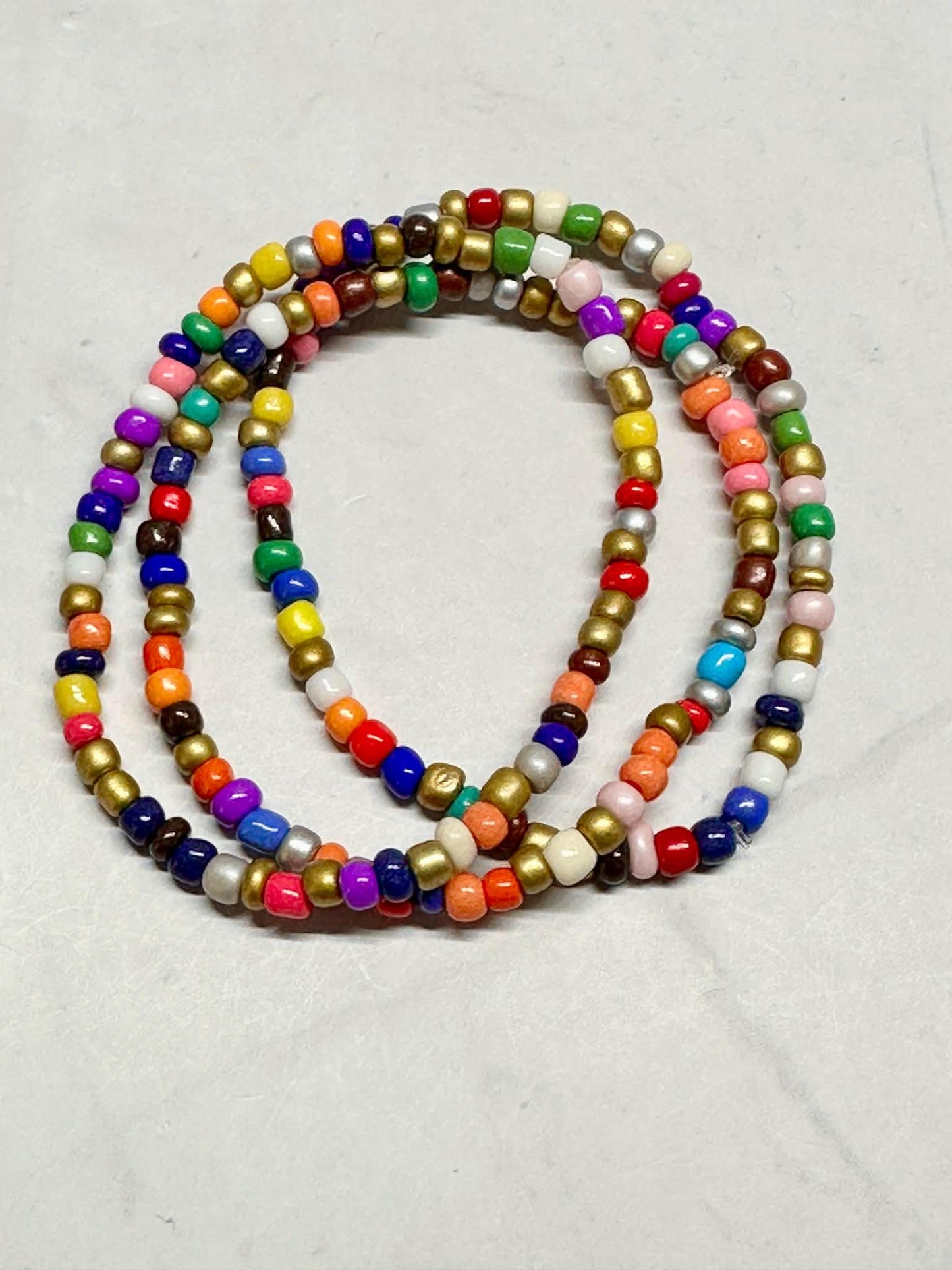 Single Strand Single Strand Mixed Colors Seed Bead Bracelet