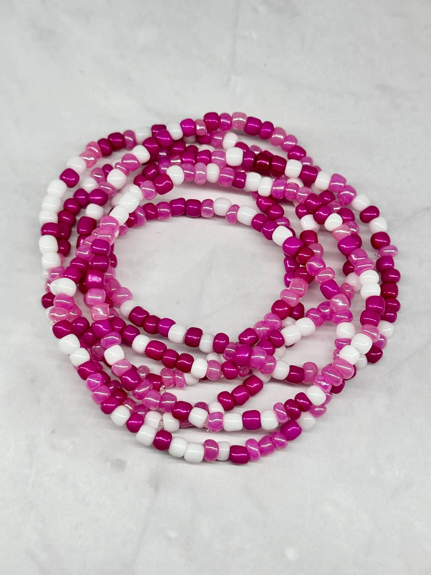 Single Strand Pink Mixture Seed Bead Bracelet