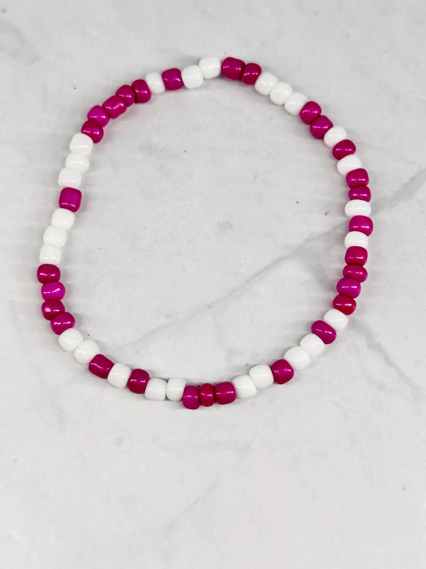 Single Strand Pink Mixture Seed Bead Bracelet