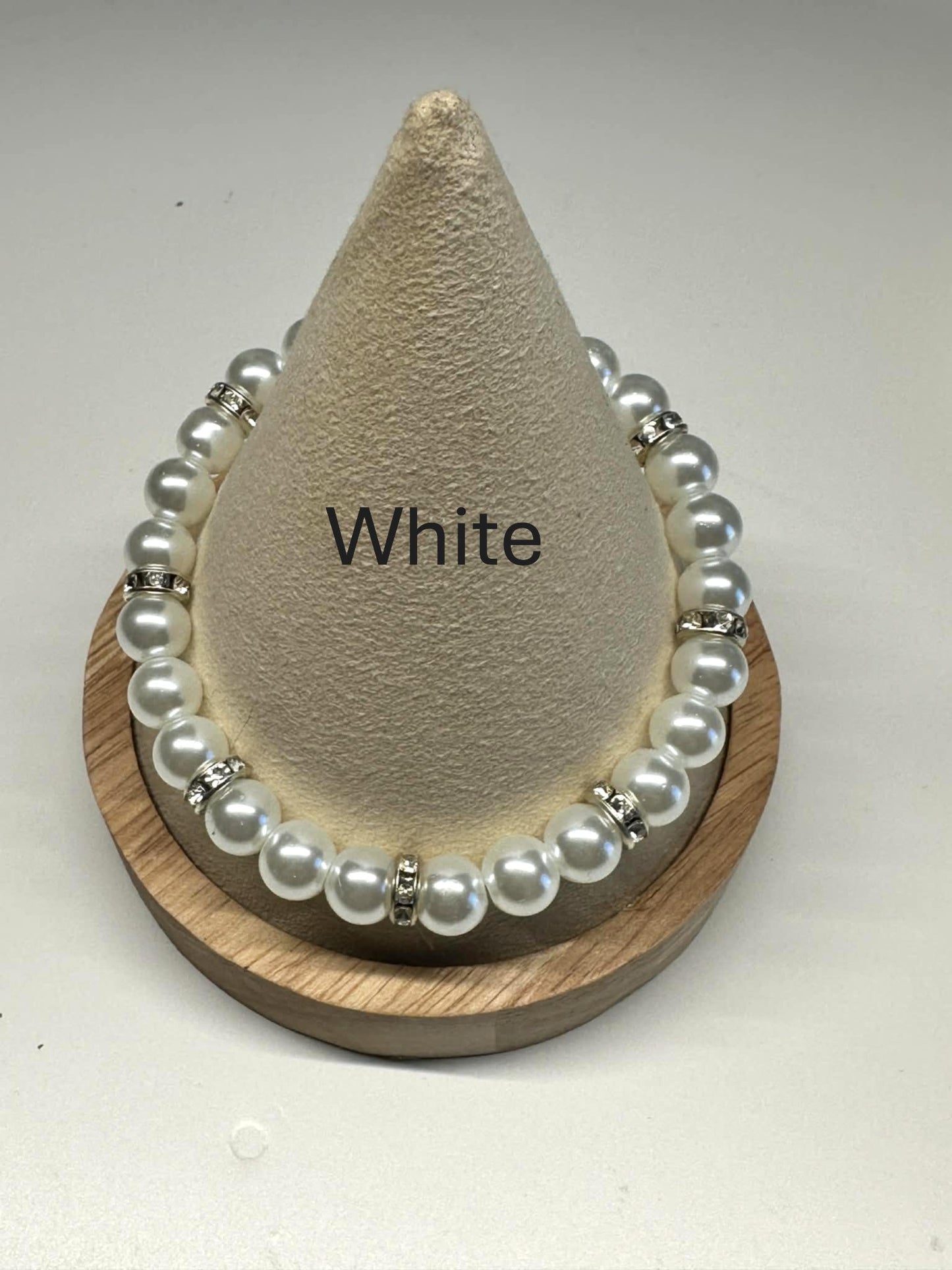 Single Strand Colorful Faux Pearl Beaded Stretch Bracelet