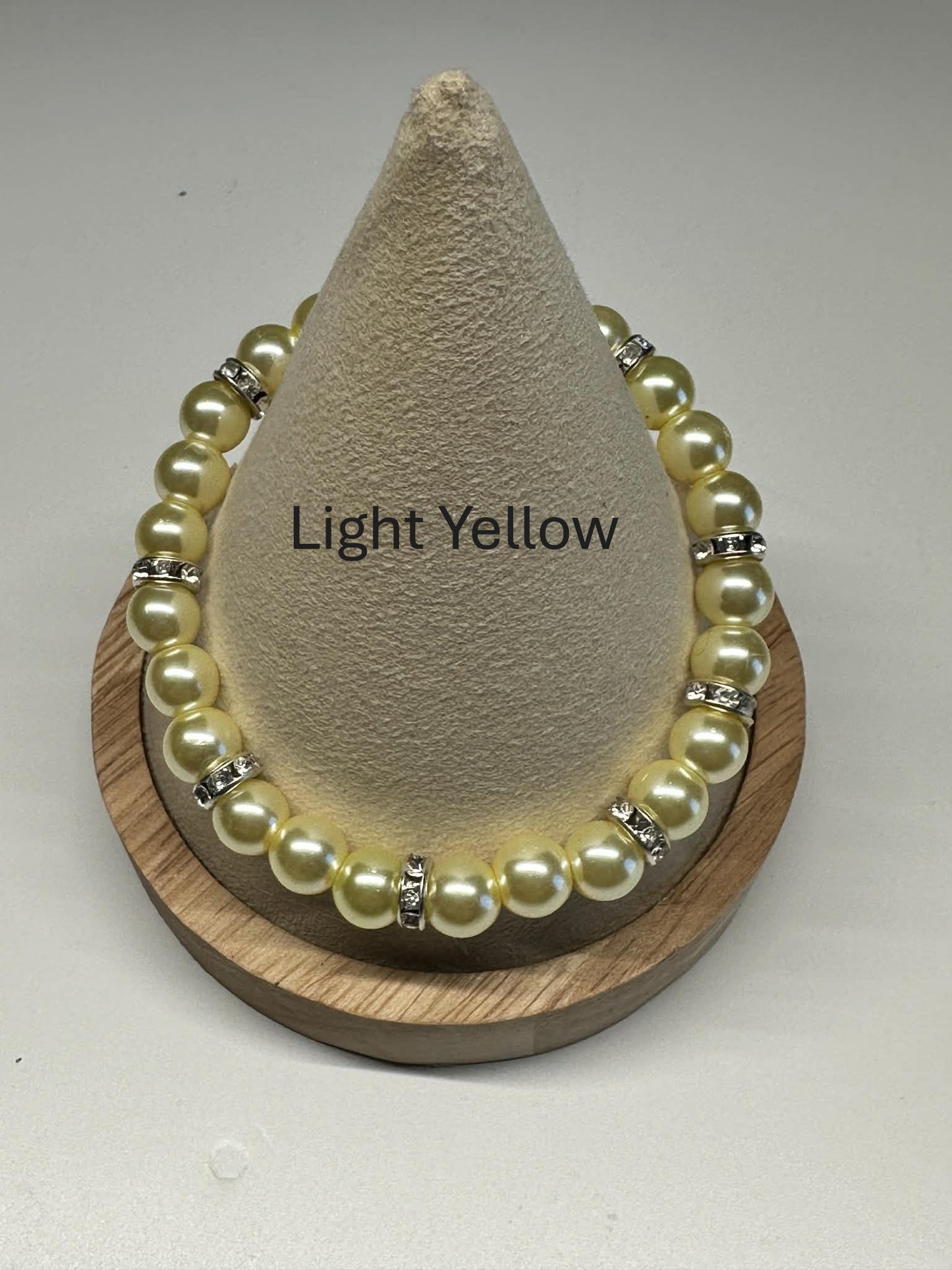 Single Strand Colorful Faux Pearl Beaded Stretch Bracelet