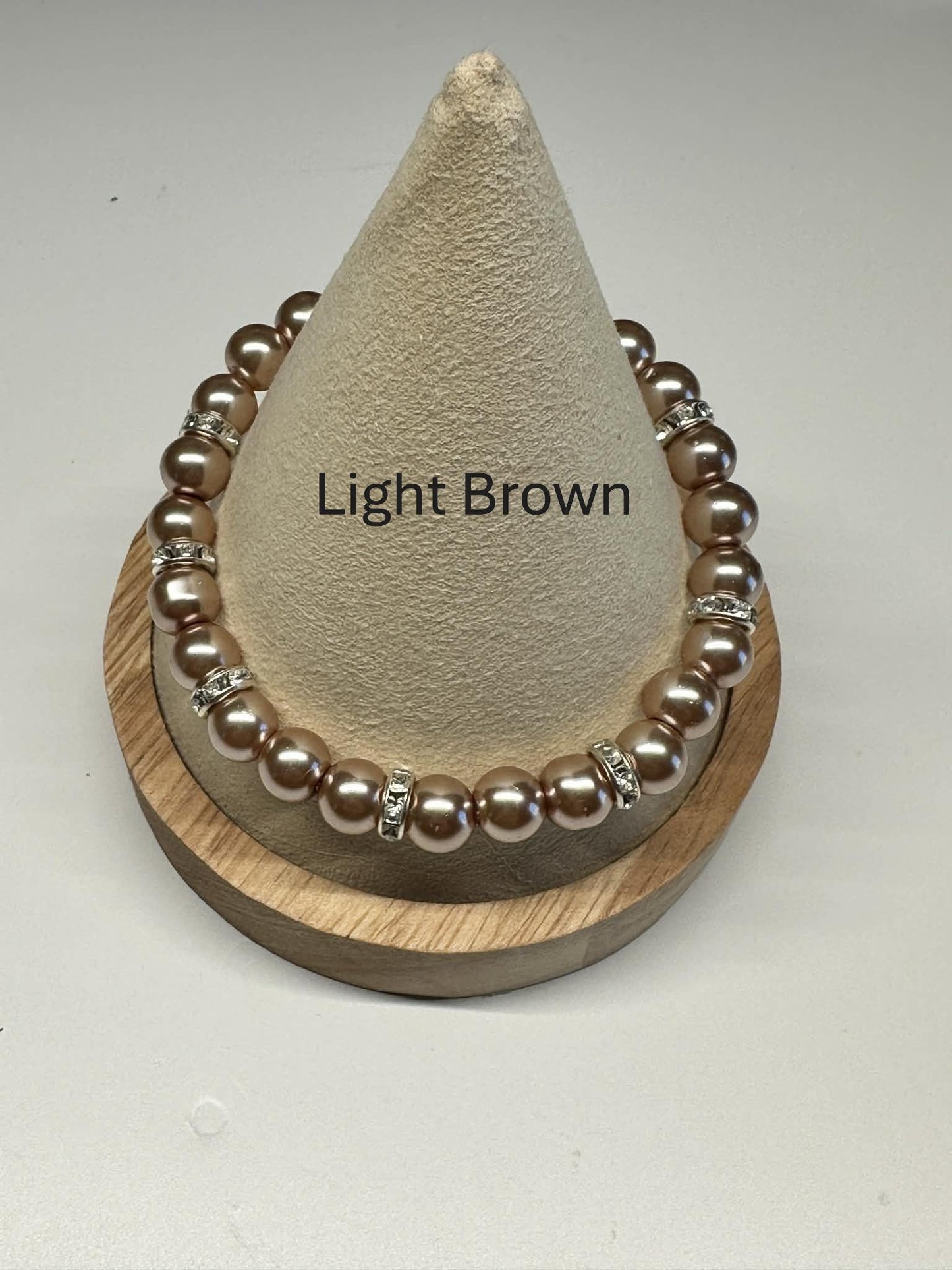Single Strand Colorful Faux Pearl Beaded Stretch Bracelet