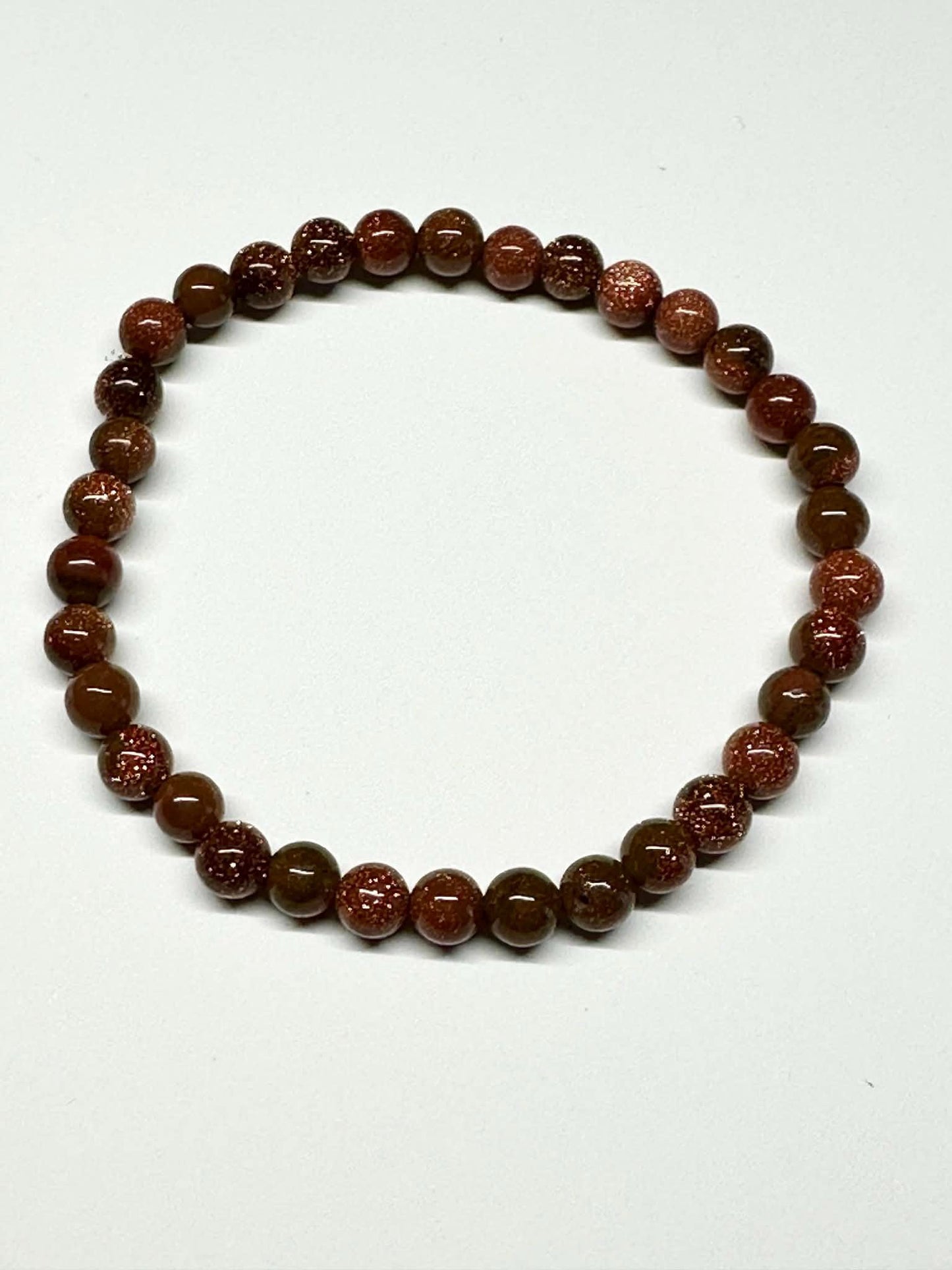 Single Strand Brown Glitter Beaded Stretch Bracelet