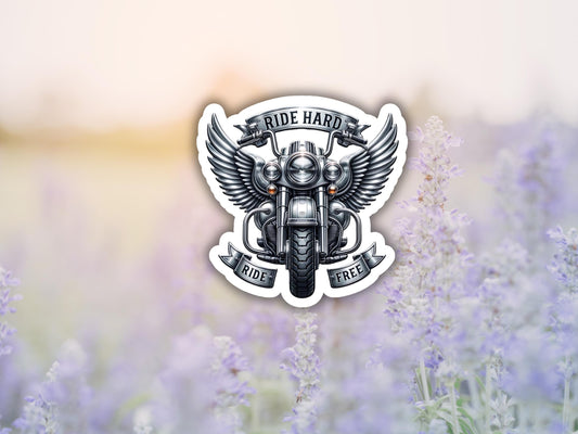Ride Hard Ride Free Motorcycle Sticker