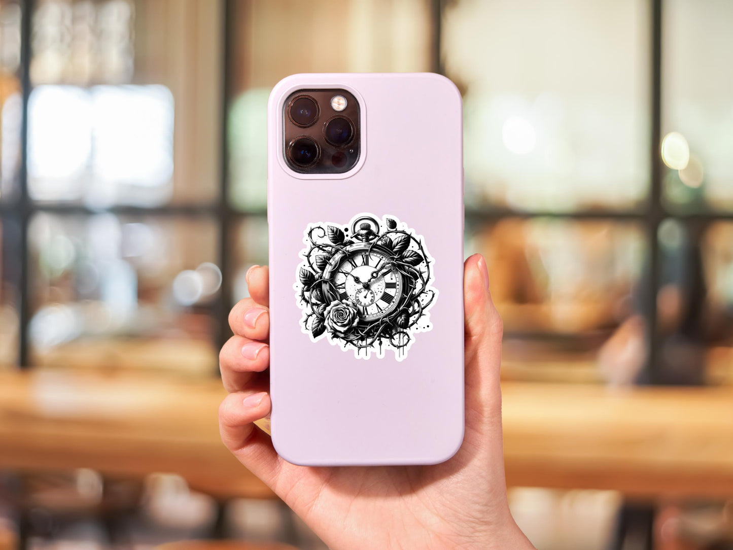 Dark Gothic Stopwatch With Vines Sticker