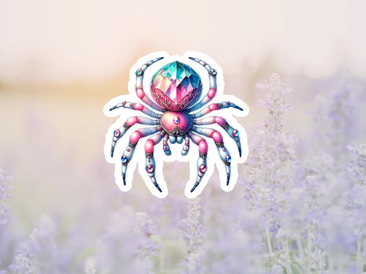 Pastel Goth Diamond Spider Sticker