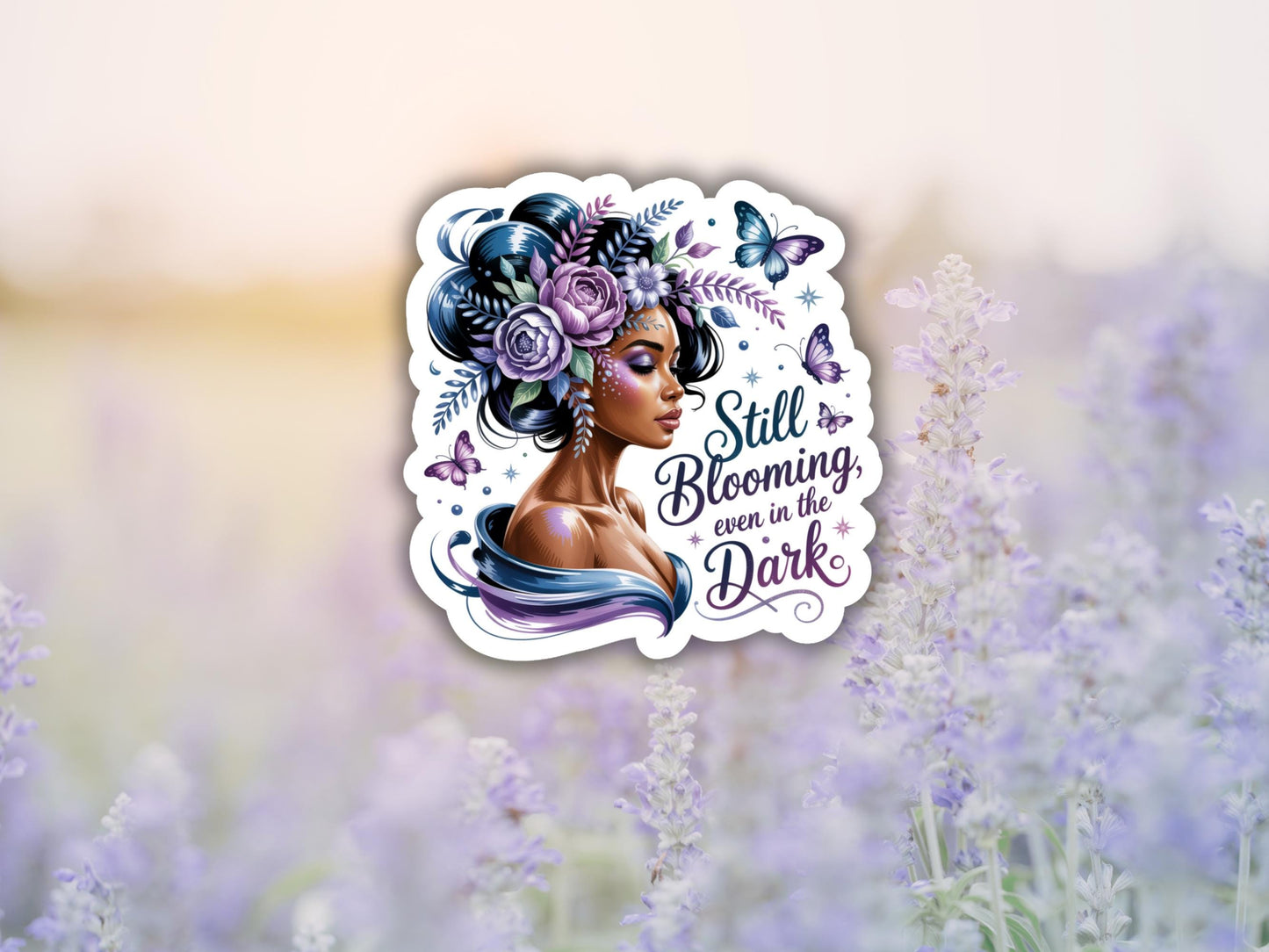 Still Blooming Even In The Dark Woman Sticker