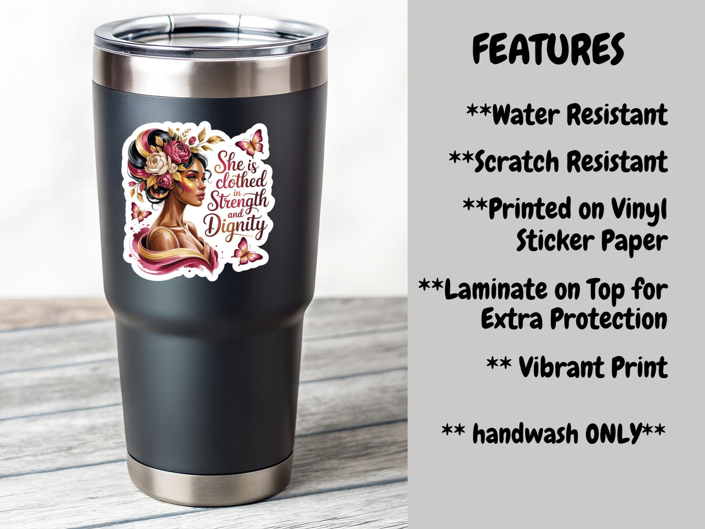 She Is Clothed In Strength And Dignity Woman Sticker