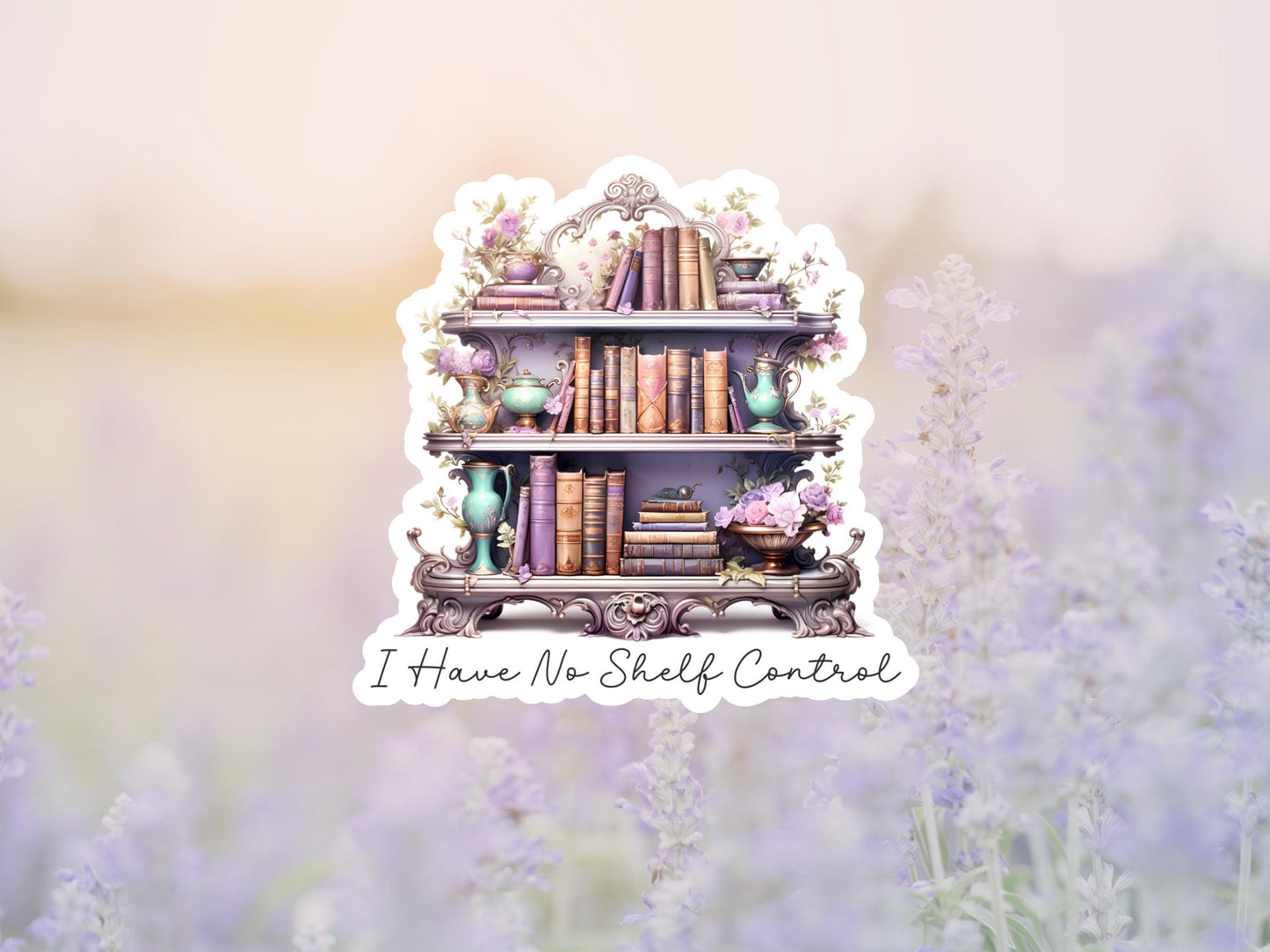 I Have No Shelf Control Vintage Bookshelf Sticker