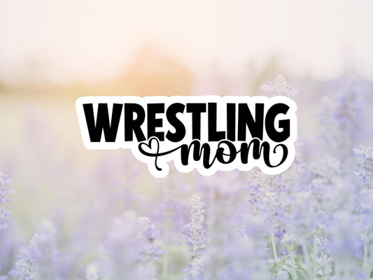 Wrestling Mom With Heart Sticker