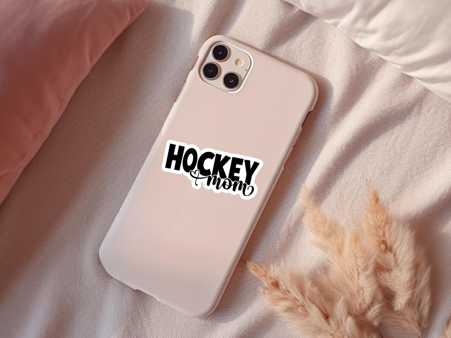 Hockey Mom With Heart Sticker