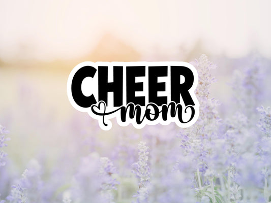Cheer Mom With Heart Sticker