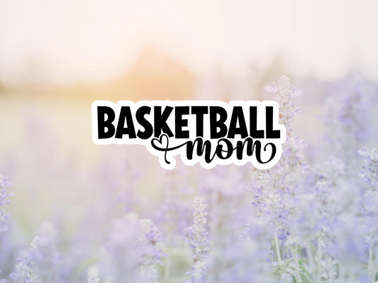 Basketball Mom With Heart Sticker