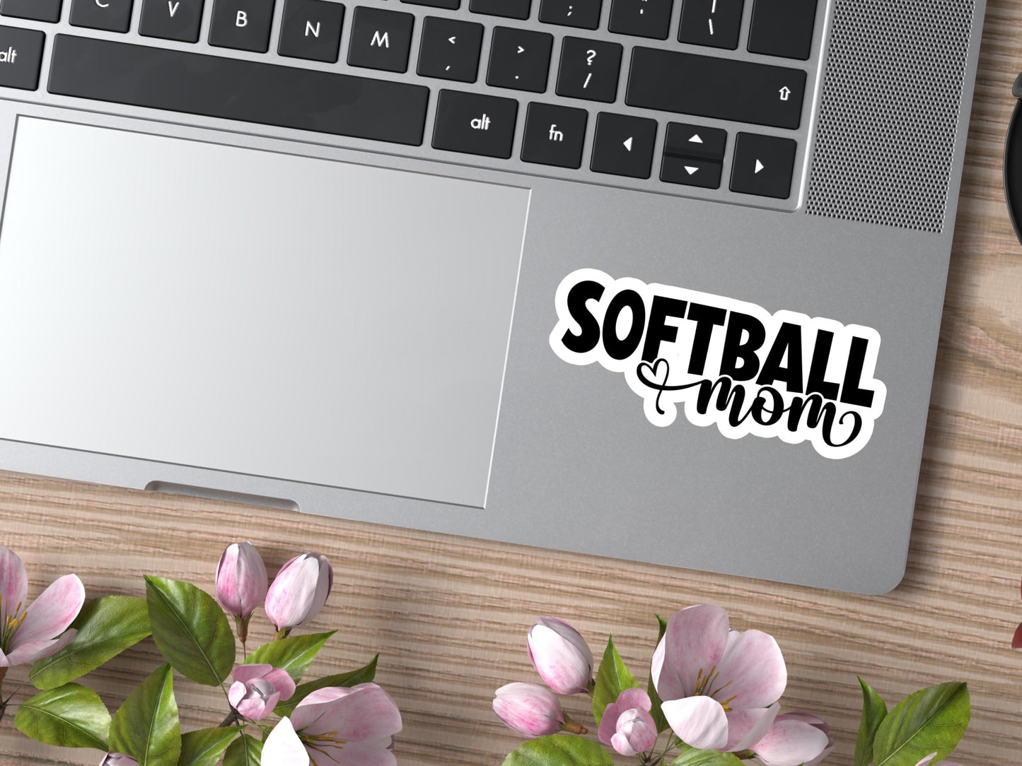 Softball Mom With Heart Sticker