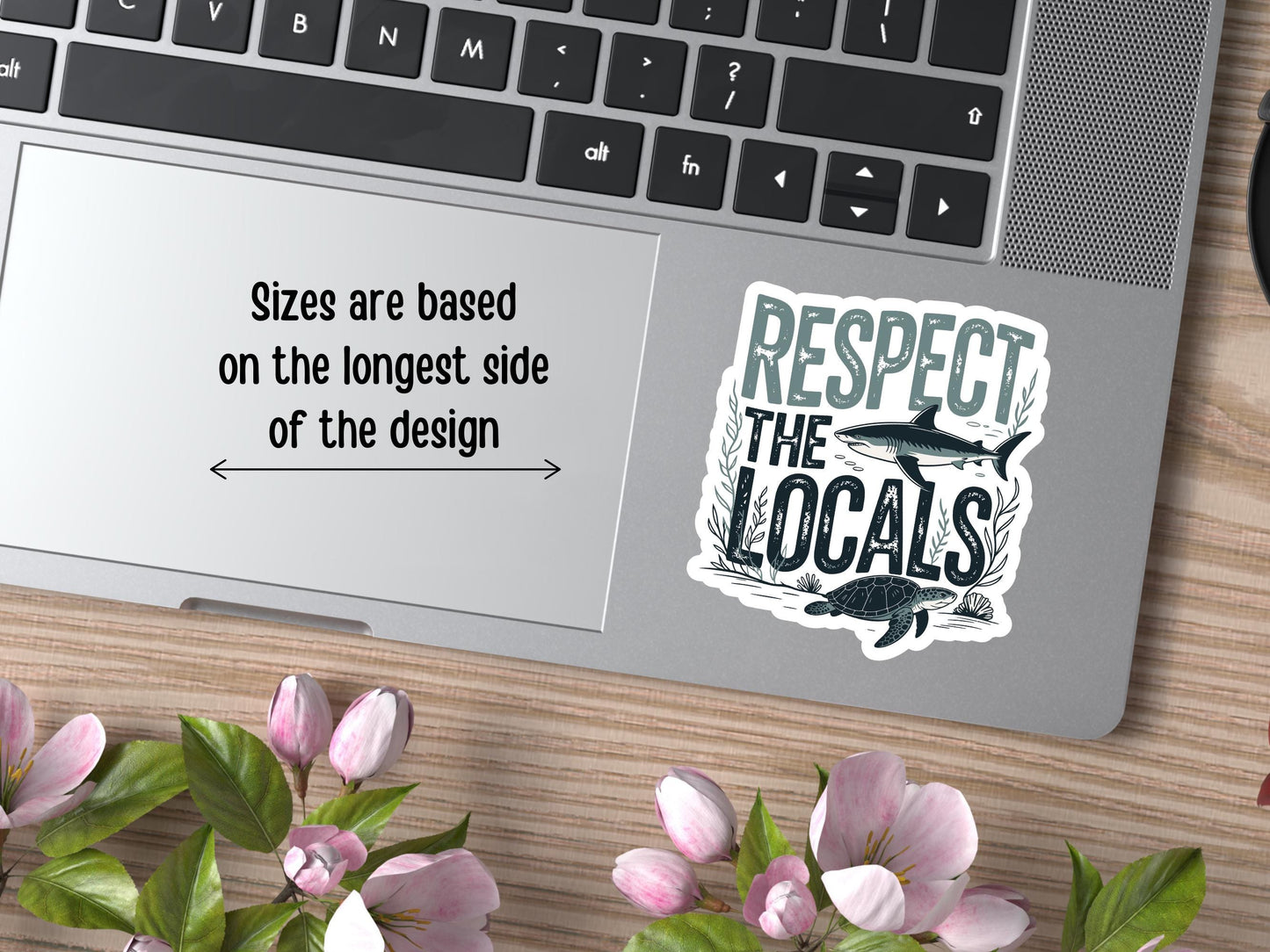 Respect The Locals Sharks and Turtle Sticker