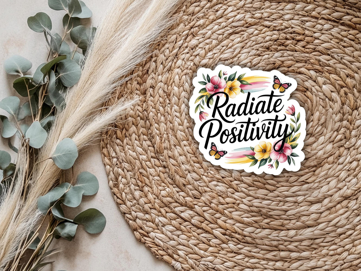 Radiate Positivity Floral Sticker