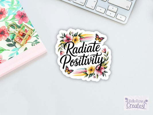 Radiate Positivity Floral Sticker