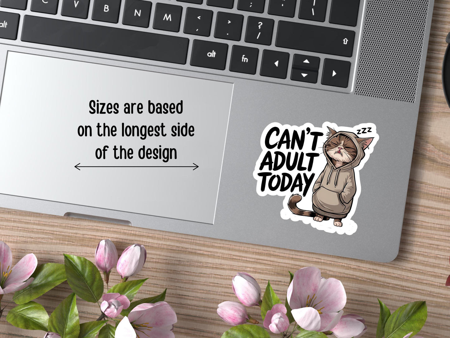 Can't Adult Today Cat Wearing Sweatshirt Sticker